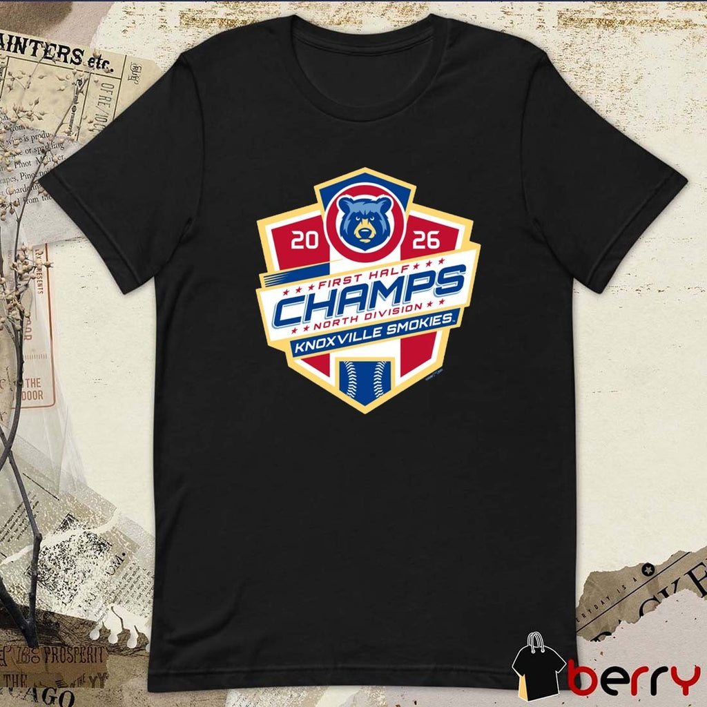 Knoxville Smokies 2026 MiLB North Division First Half Champions Playoff Logo t-shirt
