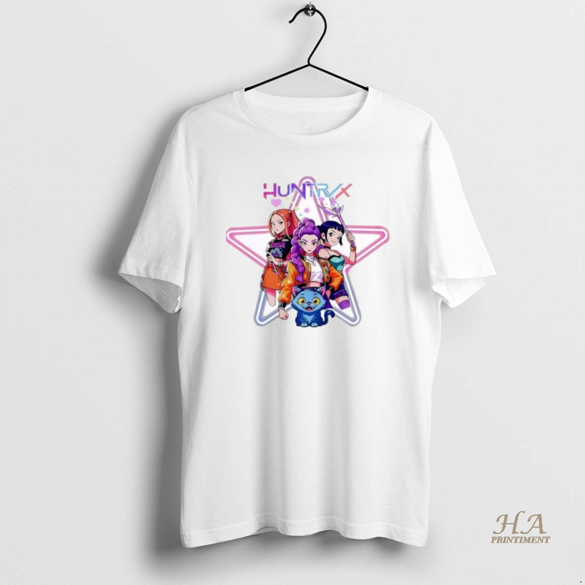 Official Kpop Demon Hunters Night Light Personalized Ornaments White Shirt Hoodie Sweatshirt | PurePodTees.com