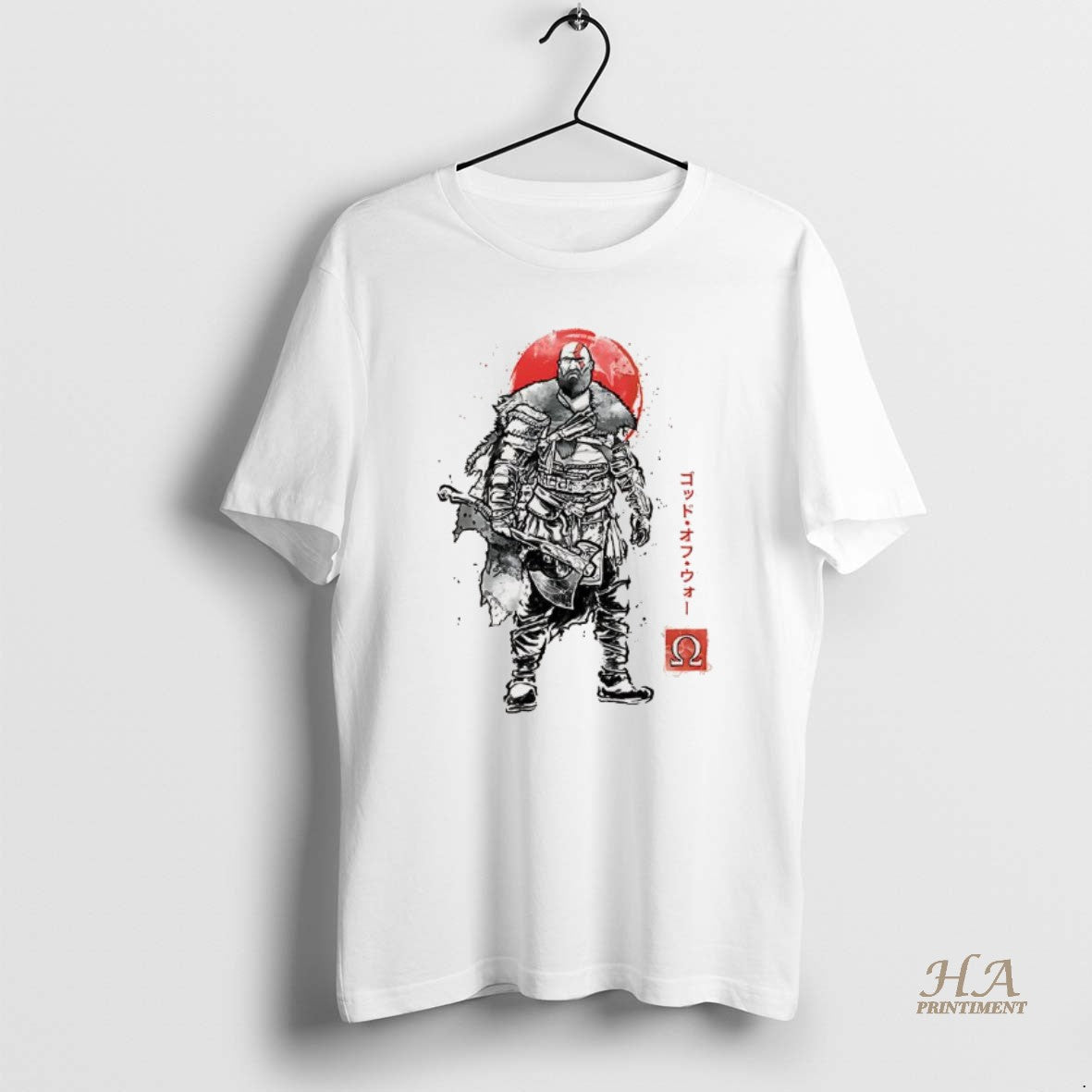 Official Kratos God Of War Characters The Rustlord Eternal Sumi E Shirt Hoodie Sweatshirt | PurePodTees.com