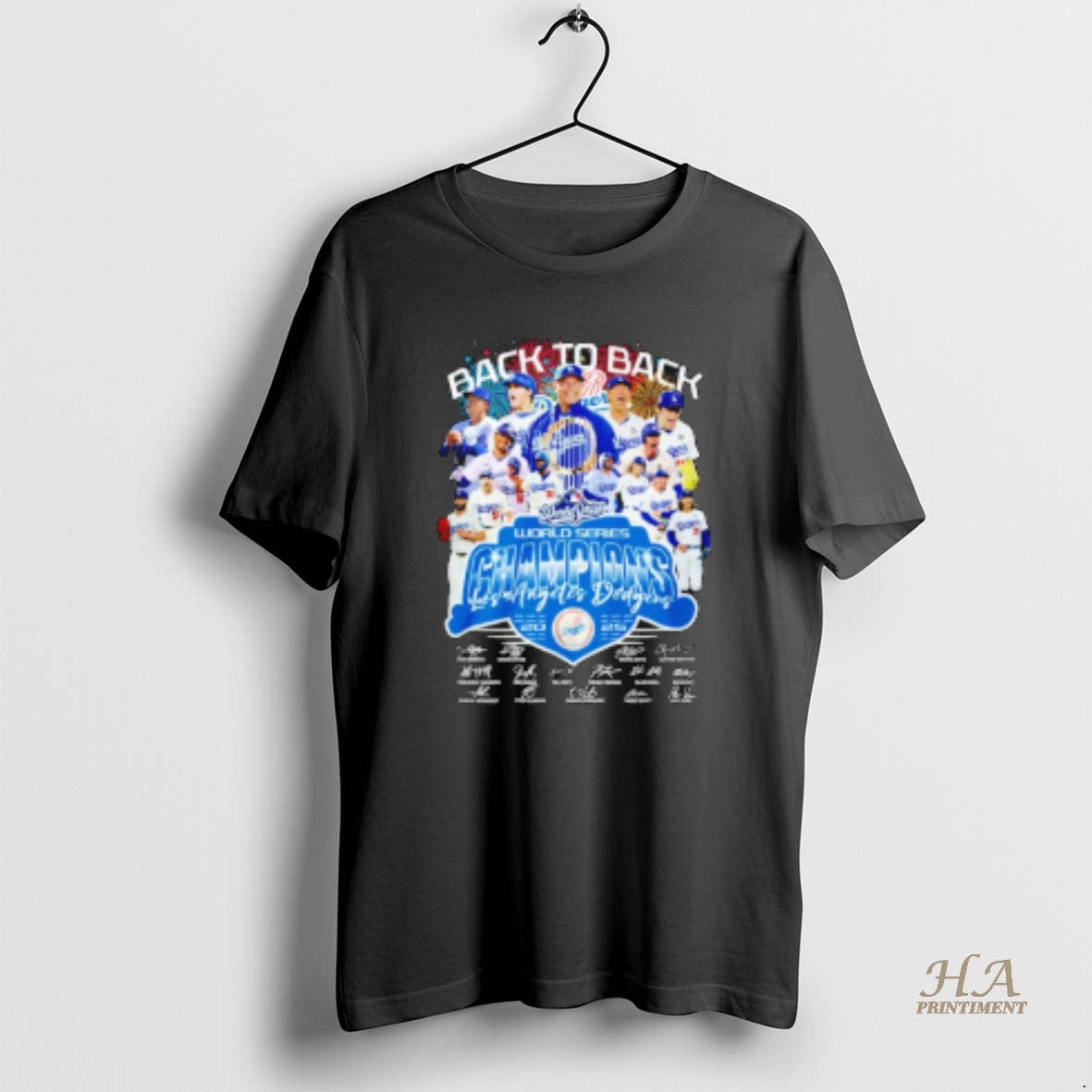 Official La Dodgers 2025 World Series Champions Back 2 Back Signatures Shirt Hoodie Sweatshirt | PurePodTees.com