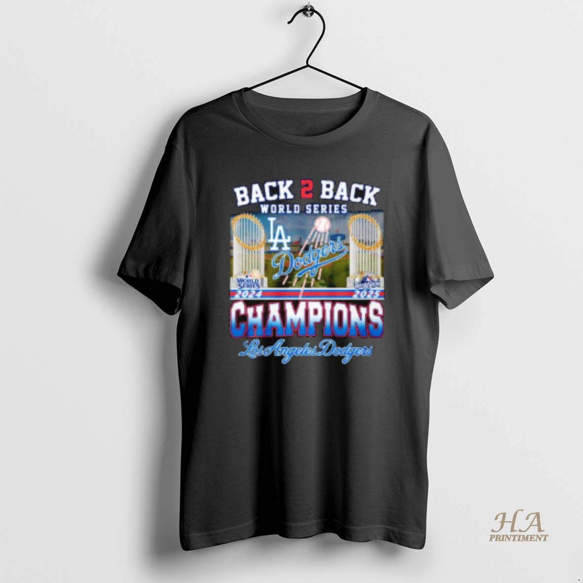 Official La Dodgers Back To Back 2024 2025 World Series Champions Trophy Shirt Hoodie Sweatshirt | PurePodTees.com