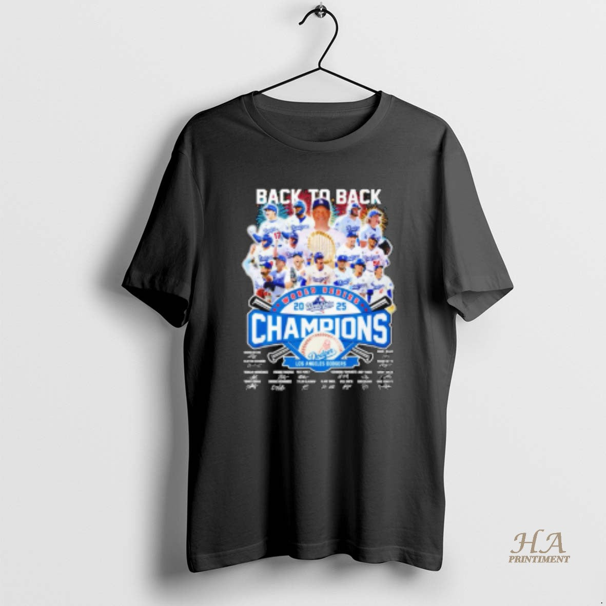 Official La Dodgers Back To Back World Series Champions 2025 All Team Signature Shirt Hoodie Sweatshirt | PurePodTees.com