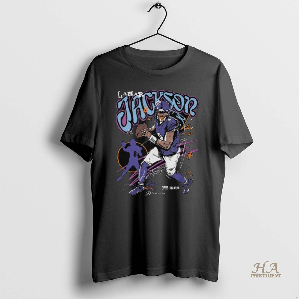 Official Lamar Jackson Baltimore Scribble Signature Long Sleve Shirt Hoodie Sweatshirt | PurePodTees.com