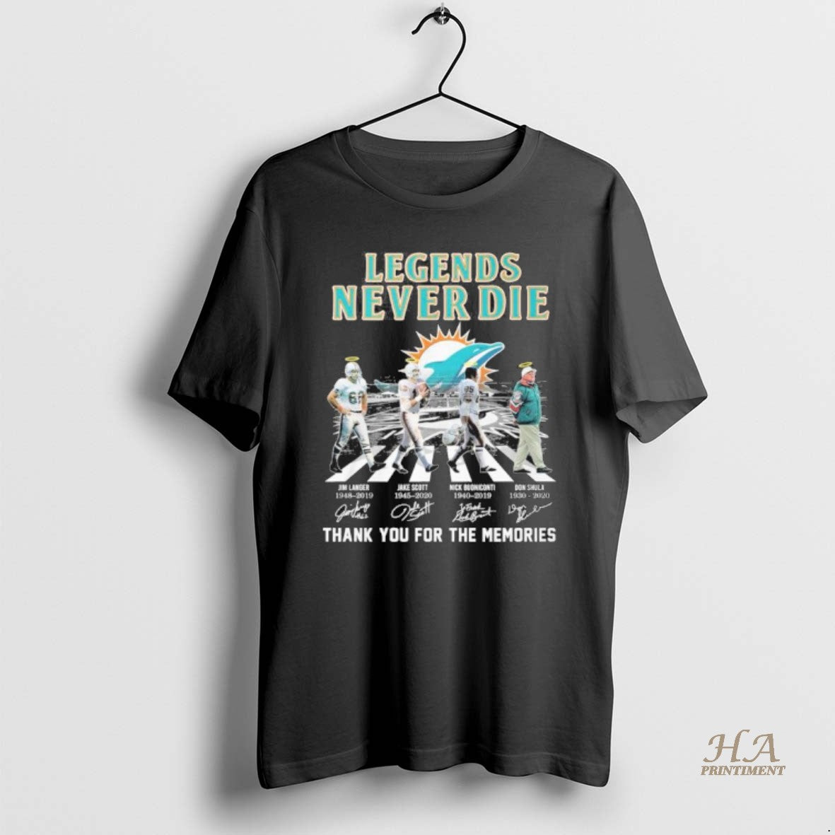 Official Legends Never Die Miami Dolphins Abbey Road Shirt Hoodie Sweatshirt | PurePodTees.com