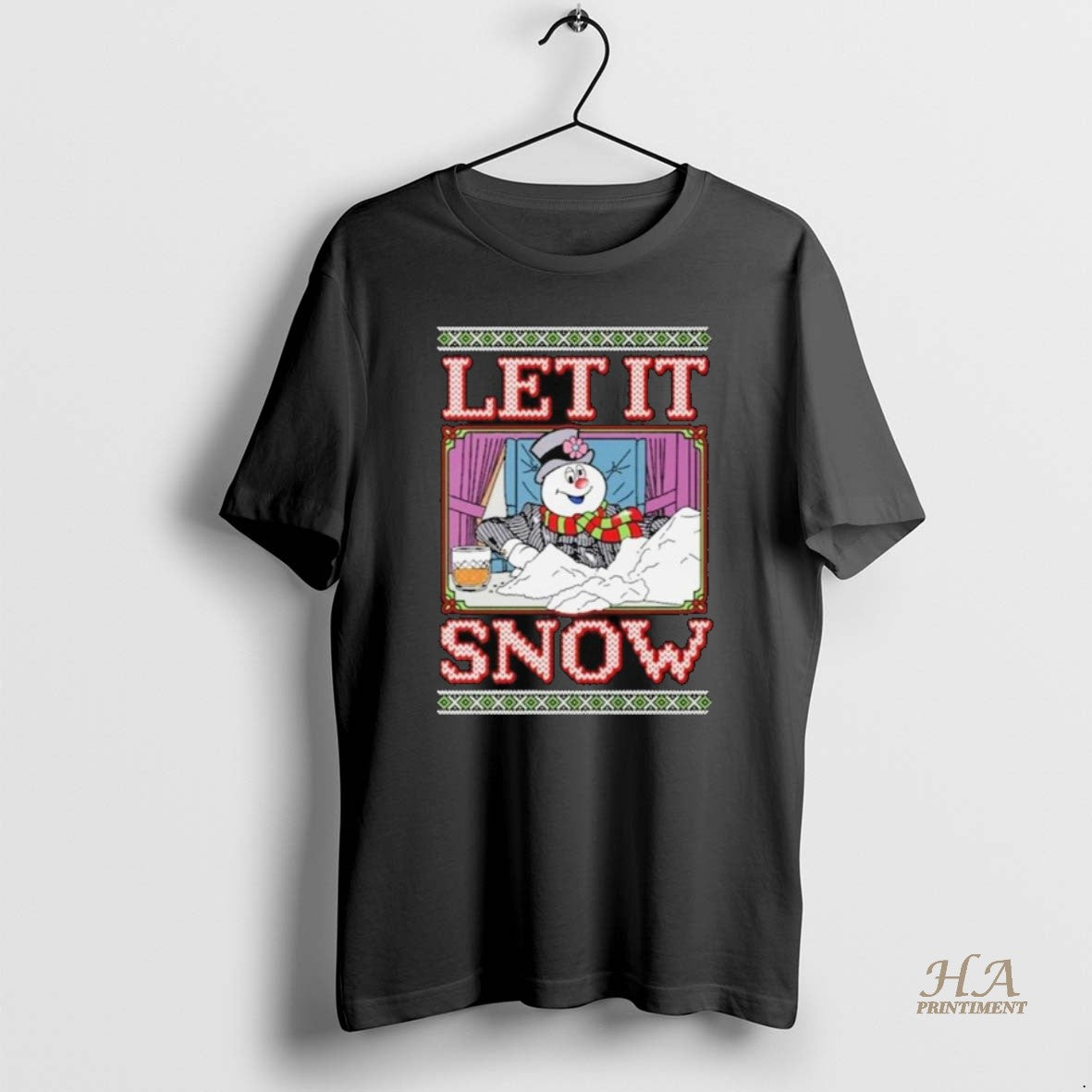 Official Let It Snow Frosty Ugly Holiday Christmas Long Sleve Shirt Hoodie Sweatshirt | PurePodTees.com