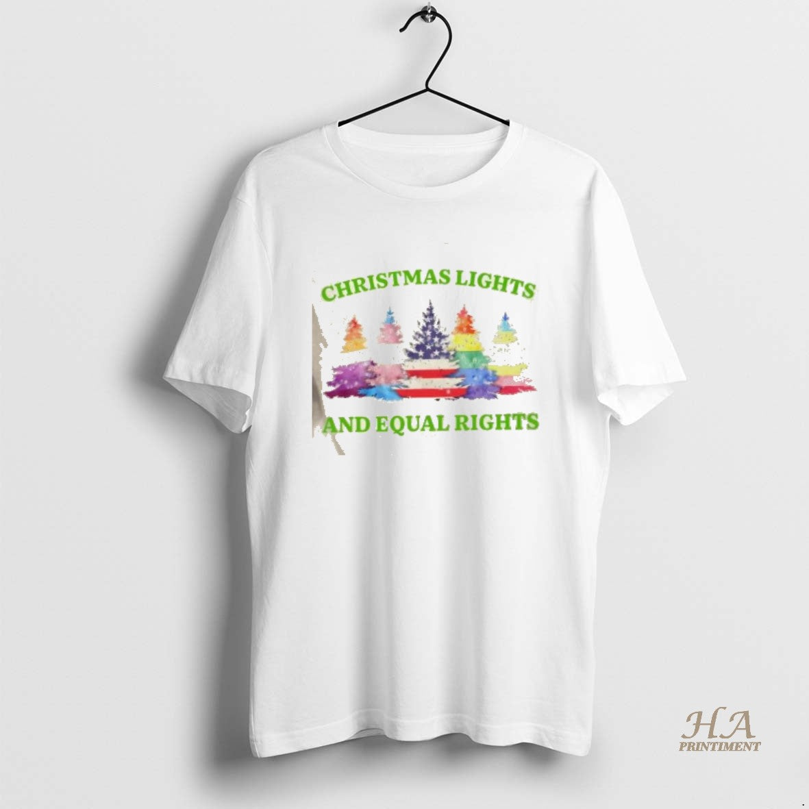 Official Lights And Equal Rights Christmas Trees Flags Shirt Hoodie Sweatshirt | PurePodTees.com