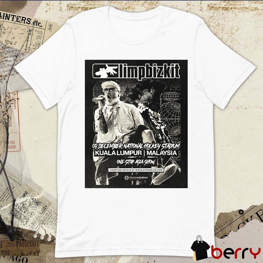 Limp Bizkit 9 December 2026 National Hockey Stadium Kuala Lumpur Malaysia One Stop Asia Show Poster t-shirt