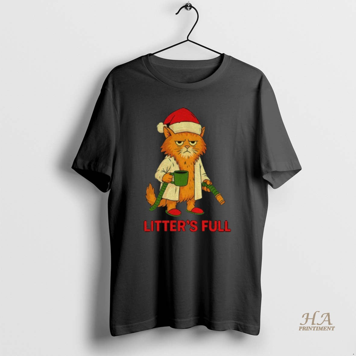 Official Litters Full Funny Cat Santa Merry Christmas Shirt Hoodie Sweatshirt | PurePodTees.com