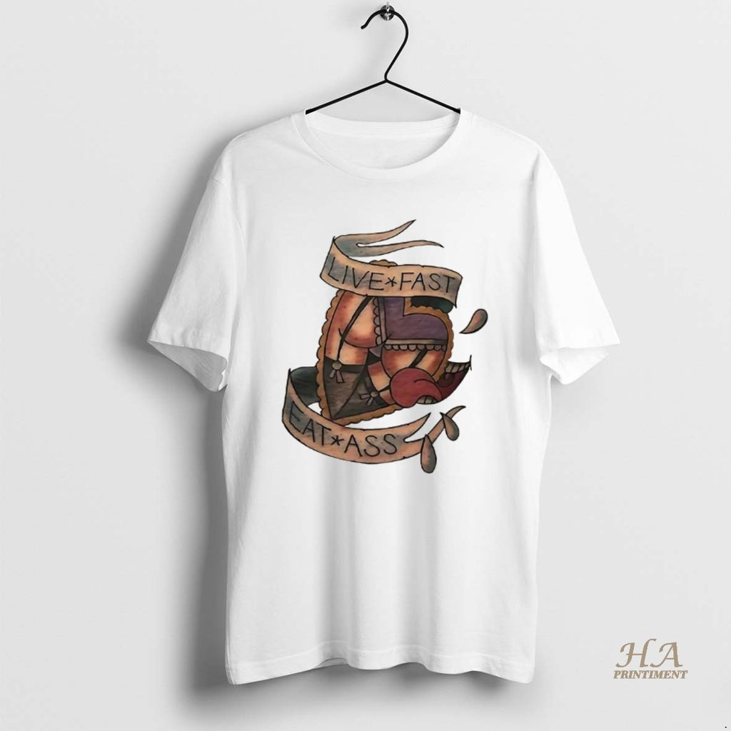 Official Live Fast Eat Ass Heart Tattoo Shirt Hoodie Sweatshirt | PurePodTees.com