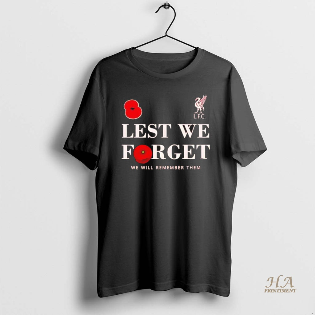 Official Liverpool Fc Lest We Forget 2025 Remembrance Day Black Shirt Hoodie Sweatshirt | PurePodTees.com