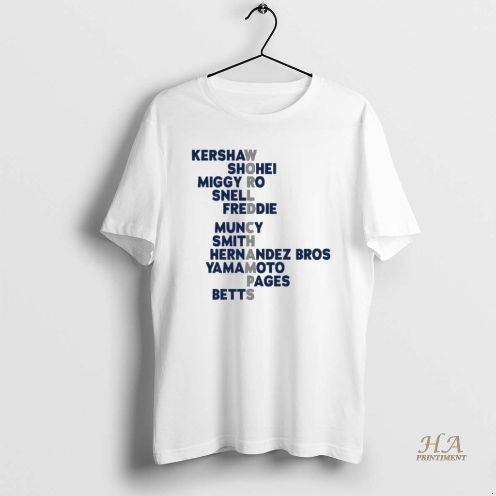 Official Los Angeles Baseball 2025 World Champs Acrostic Players Names Shirt Hoodie Sweatshirt | PurePodTees.com