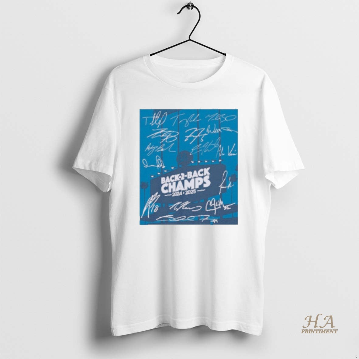 Official Los Angeles Baseball Back To Back Champs Signature Roster Shirt Hoodie Sweatshirt | PurePodTees.com