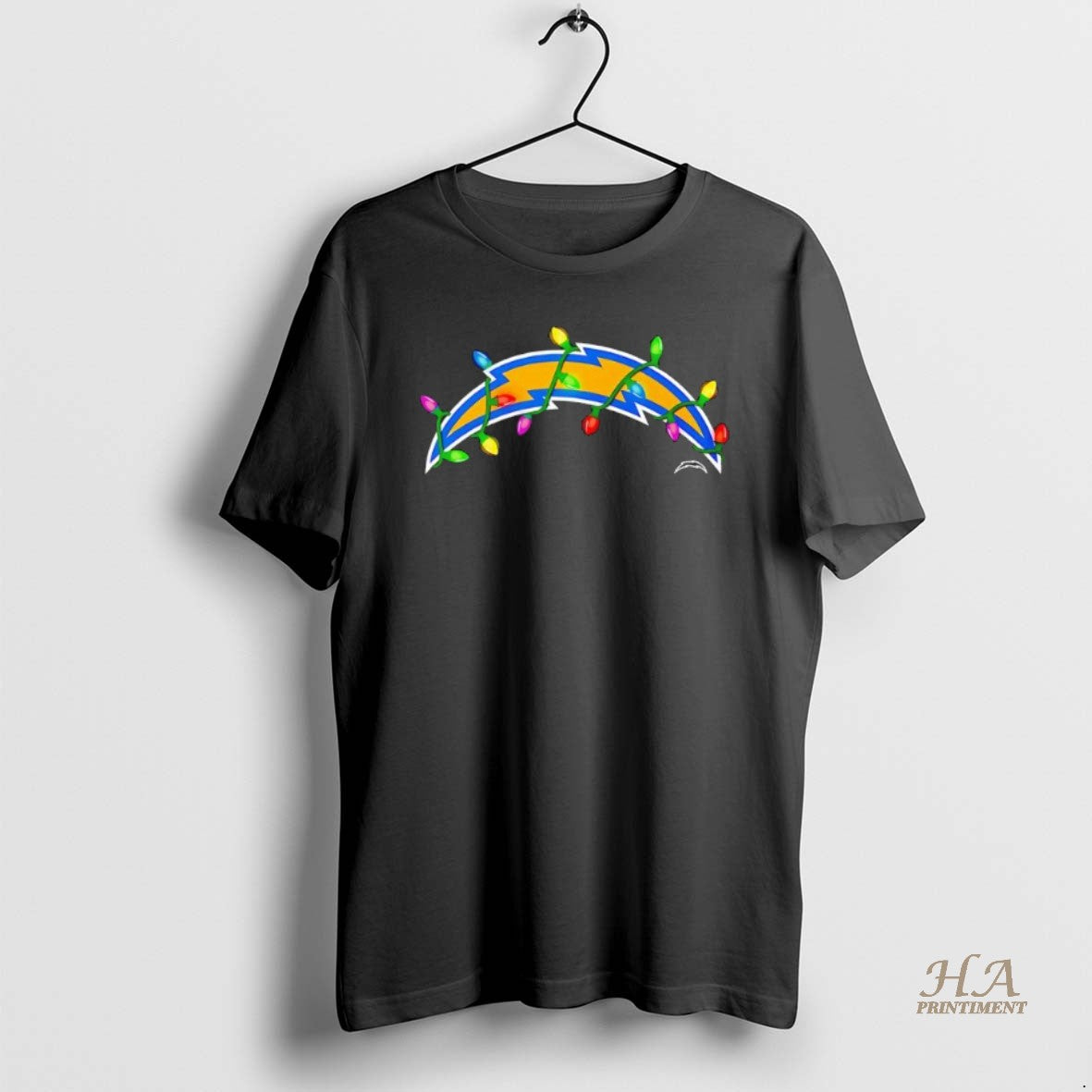 Official Los Angeles Chargers Logo Holiday Lights Black Shirt Hoodie Sweatshirt | PurePodTees.com