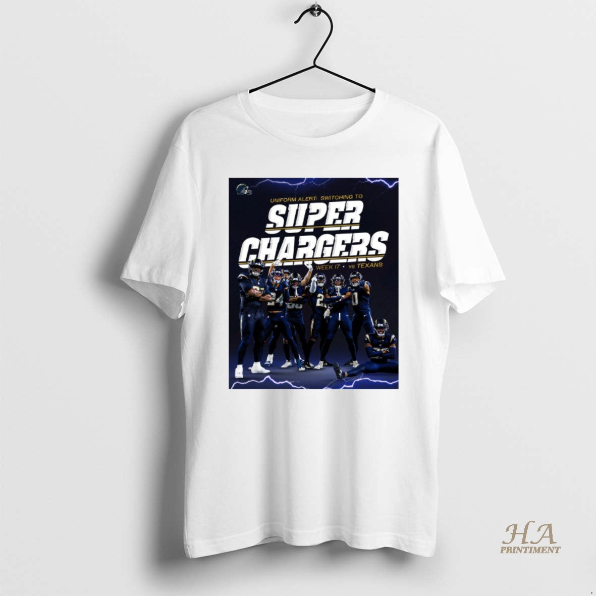 Official Los Angeles Chargers Vs Houston Texans Uniform Alert Switching To Super Chargers Week 17 Shirt Hoodie Sweatshirt