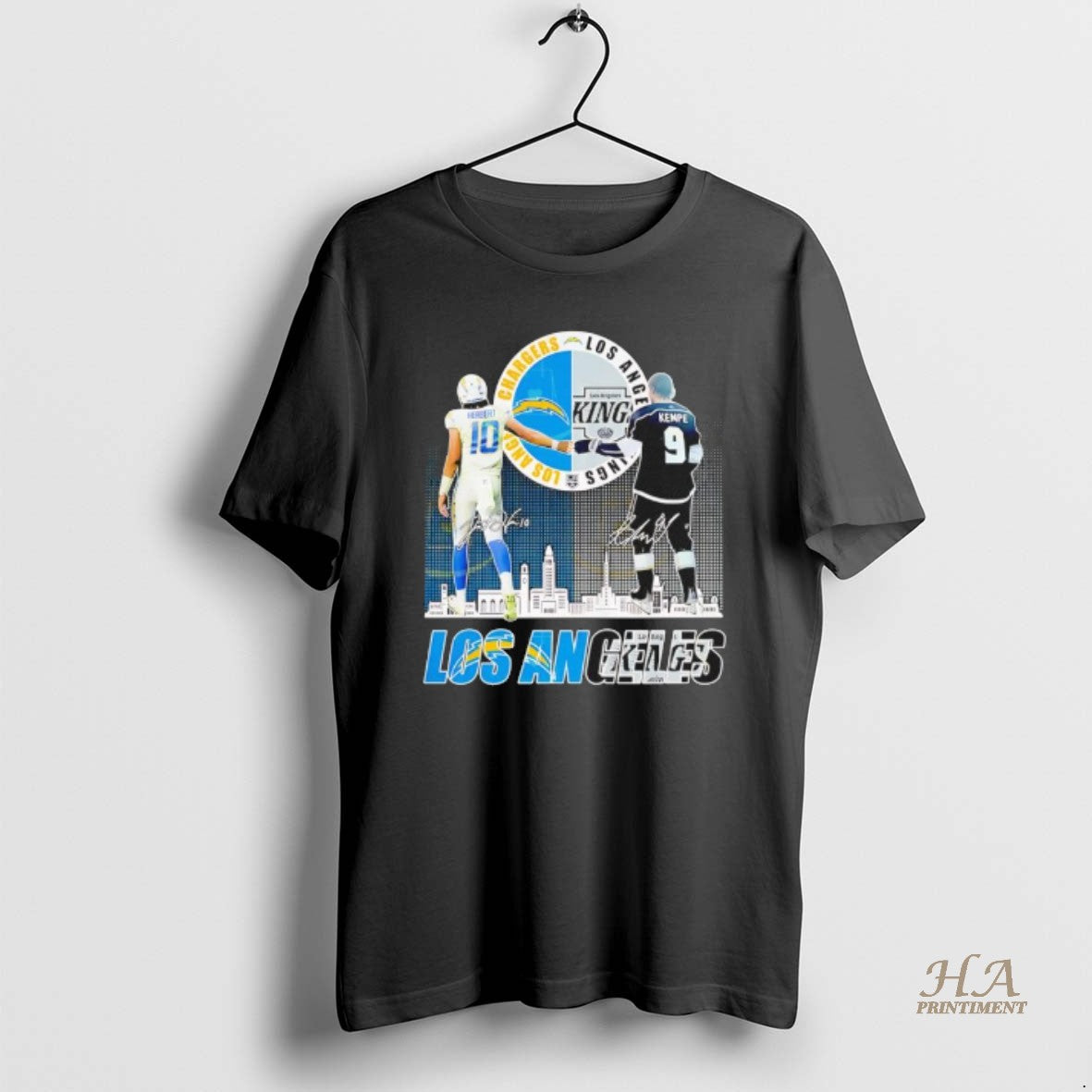 Official Los Angeles Chargers X Los Angeles King Signature Black Shirt Hoodie Sweatshirt | PurePodTees.com