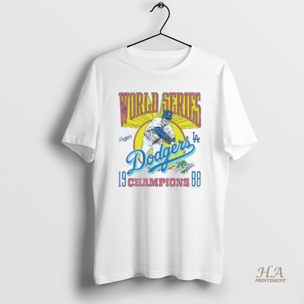 Official Los Angeles Dodgers 1988 World Series Champions Mens White Shirt Hoodie Sweatshirt | PurePodTees.com