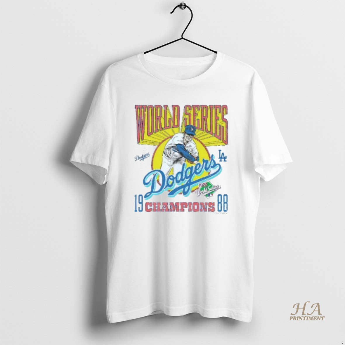 Official Los Angeles Dodgers 1988 World Series Champions Mens White Shirt Hoodie Sweatshirt | PurePodTees.com