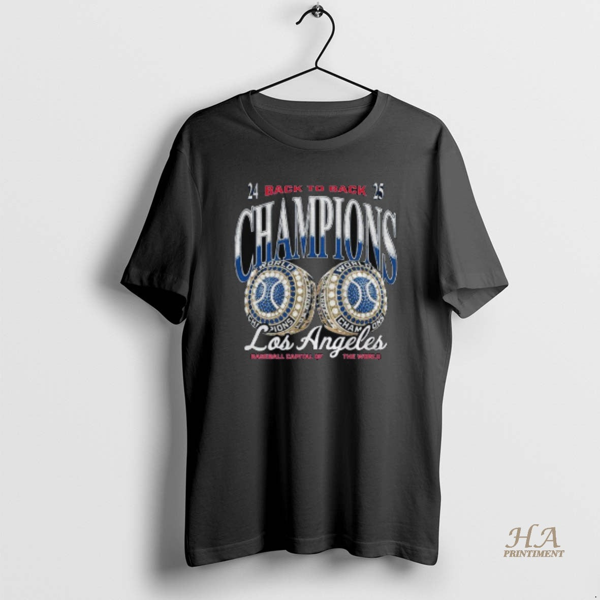 Official Los Angeles Dodgers 2024 2025 Back To Back World Series Champions Ring Shirt Hoodie Sweatshirt | PurePodTees.com