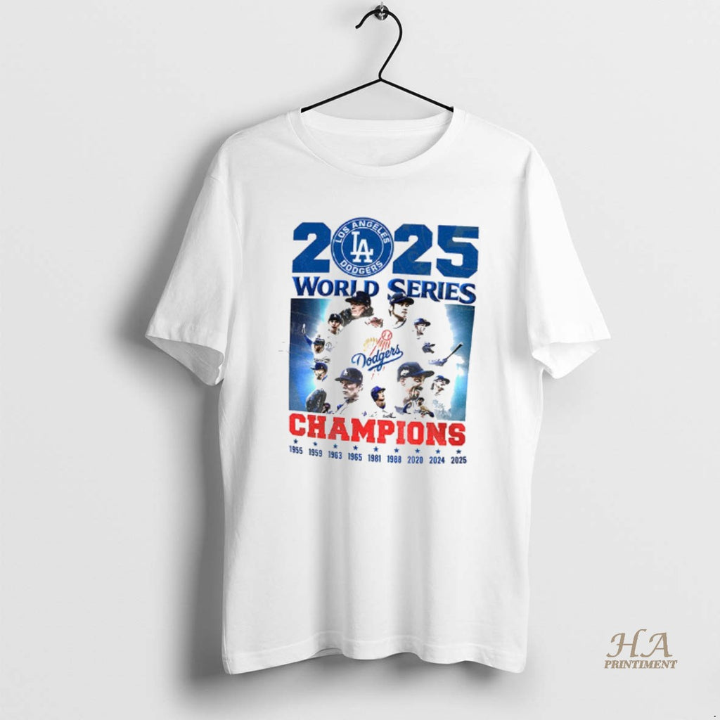 Official Los Angeles Dodgers 2025 Back To Back World Series Champions 1955 2025 Shirt Hoodie Sweatshirt | PurePodTees.com