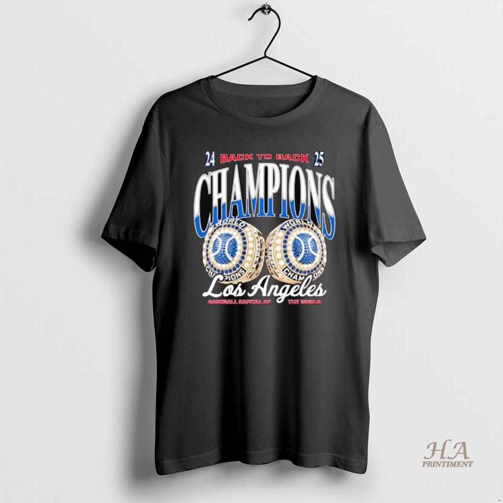 Official Los Angeles Dodgers 2025 Back To Back Champions Capital Of The World Shirt Hoodie Sweatshirt | PurePodTees.com