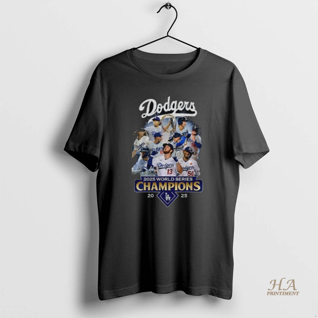 Official Los Angeles Dodgers All Team 2025 World Series Champions Cup Mlb Graphic Shirt Hoodie Sweatshirt | PurePodTees.com