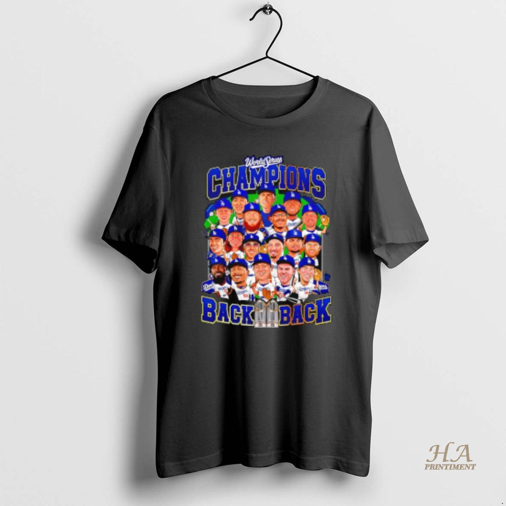 Official Los Angeles Dodgers Back 2 Back Ws Champions Action Cartoon Shirt Hoodie Sweatshirt | PurePodTees.com