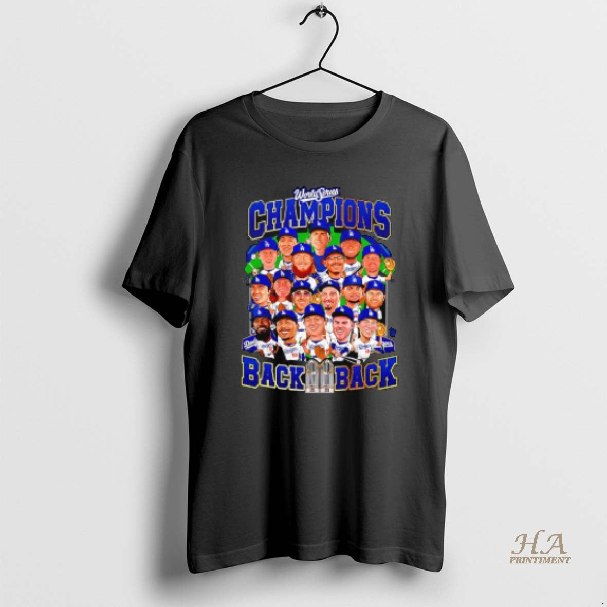 Official Los Angeles Dodgers Back 2 Back Ws Champions Action Cartoon Shirt Hoodie Sweatshirt | PurePodTees.com