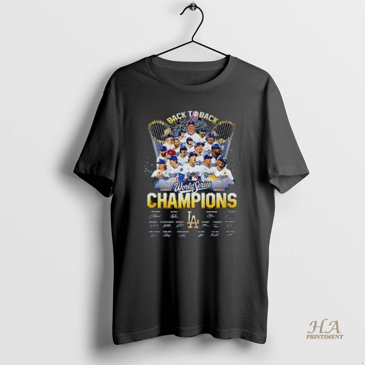 Official Los Angeles Dodgers Back To Back 2024 2025 World Series Champions Signatures Shirt Hoodie Sweatshirt