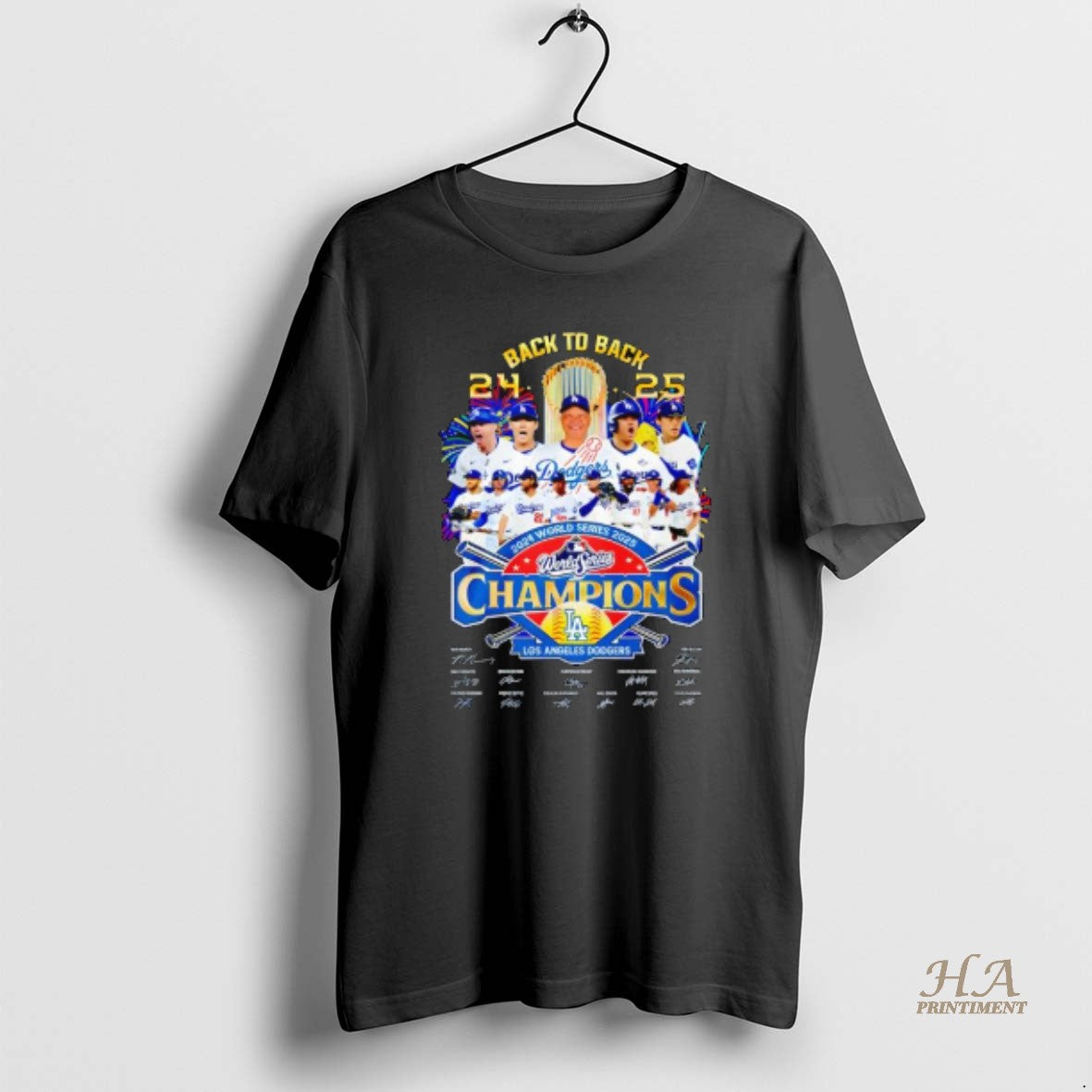 Official Los Angeles Dodgers Back To Back World Series Champions Signatures Shirt Hoodie Sweatshirt | PurePodTees.com