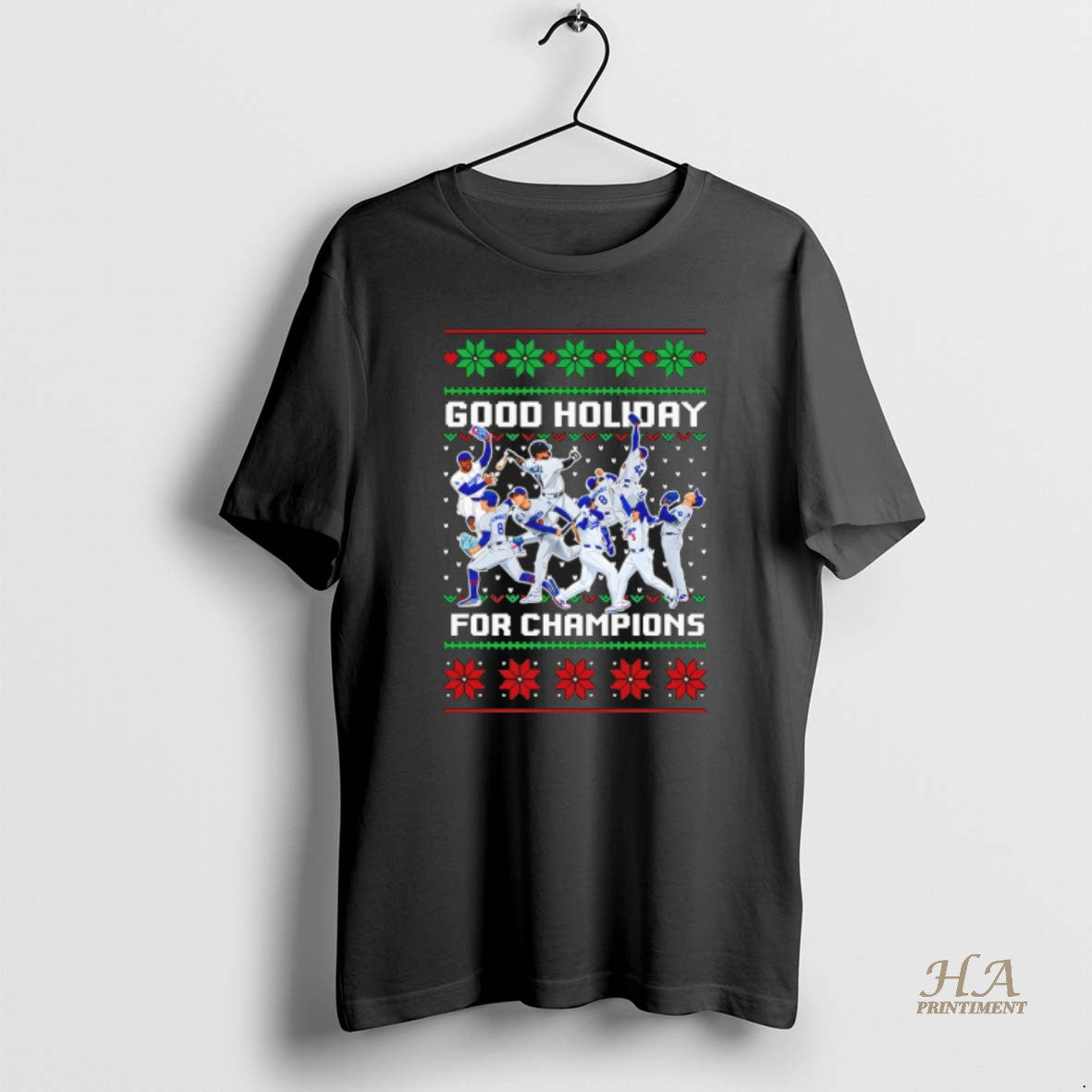 Official Los Angeles Dodgers Baseball Mlb Players Good Holiday For Champions Christmas 2025 Shirt Hoodie Sweatshirt