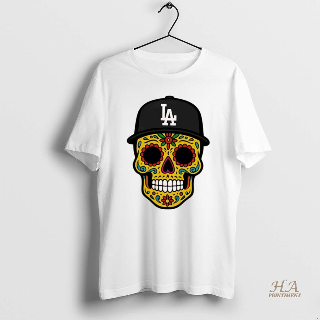 Official Los Angeles Dodgers Dia De Los Muertos Skulls Shirt Hoodie Sweatshirt | PurePodTees.com
