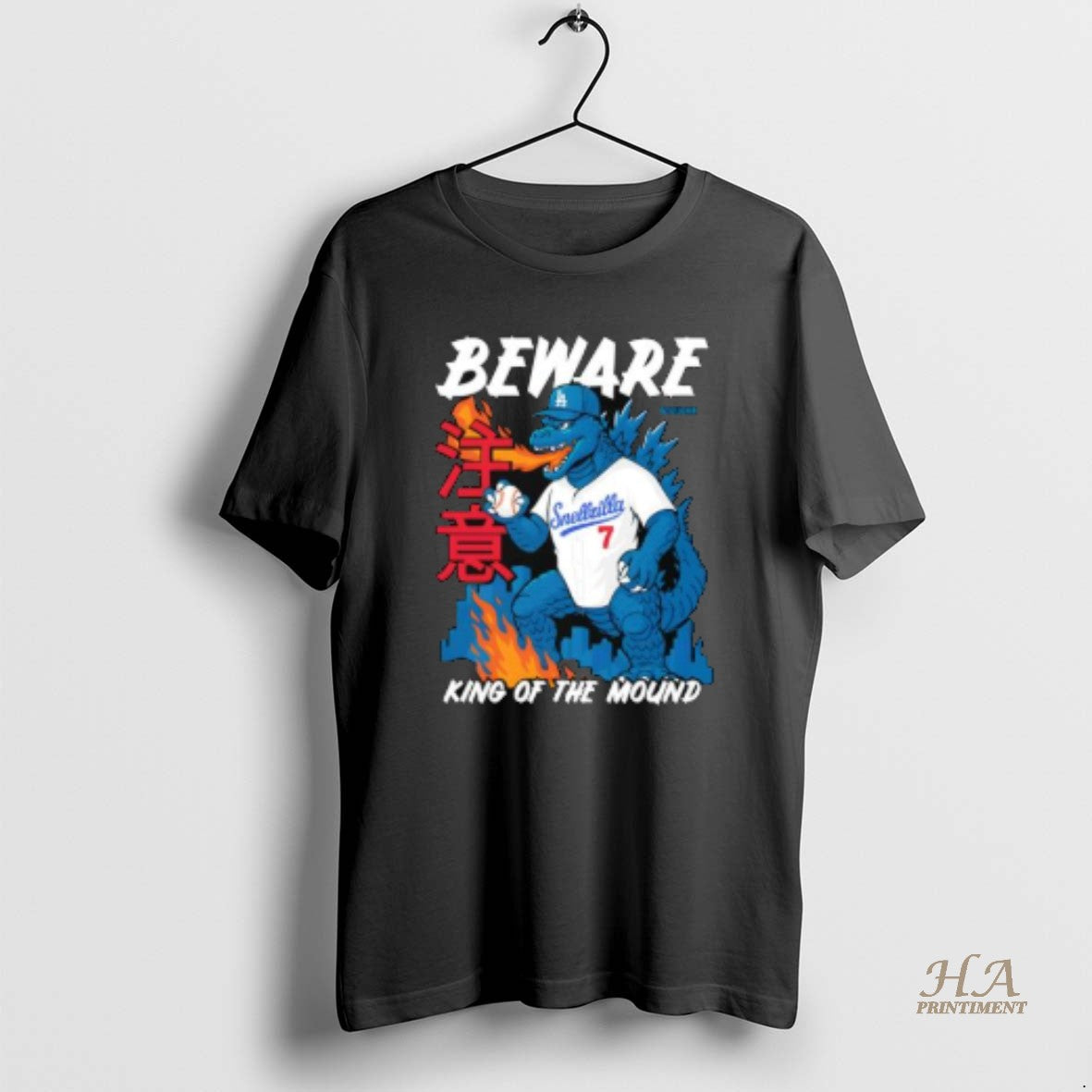Official Los Angeles Dodgers Hooligan La Snellzilla Beware King Of The Mound Shirt Hoodie Sweatshirt | PurePodTees.com