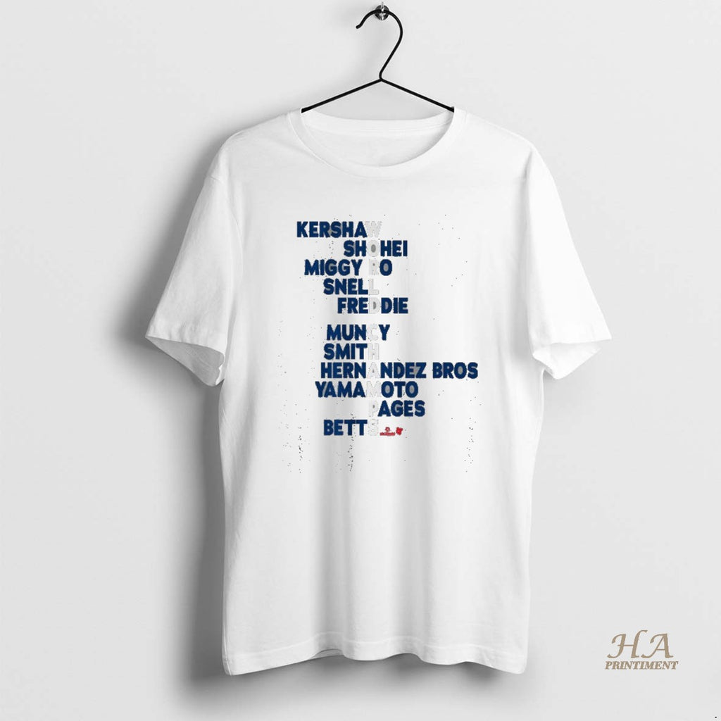 Official Los Angeles Dodgers Kershaw Shohei Miggy Ro Snell Freddie Muncy Smith Hernandez Bros Yamamoto Shirt Hoodie...
