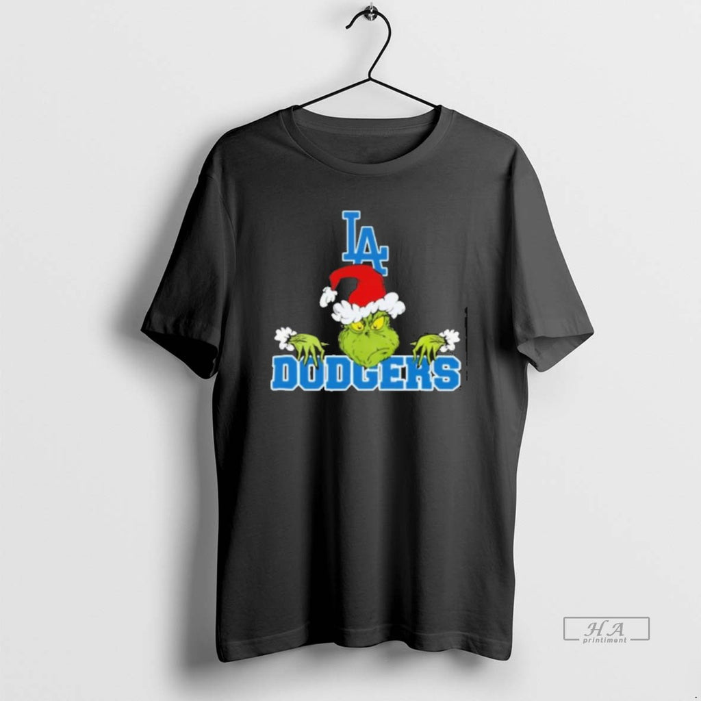 Official Los Angeles Dodgers Logo Baseball Grinch Christmas 2025 T Men
