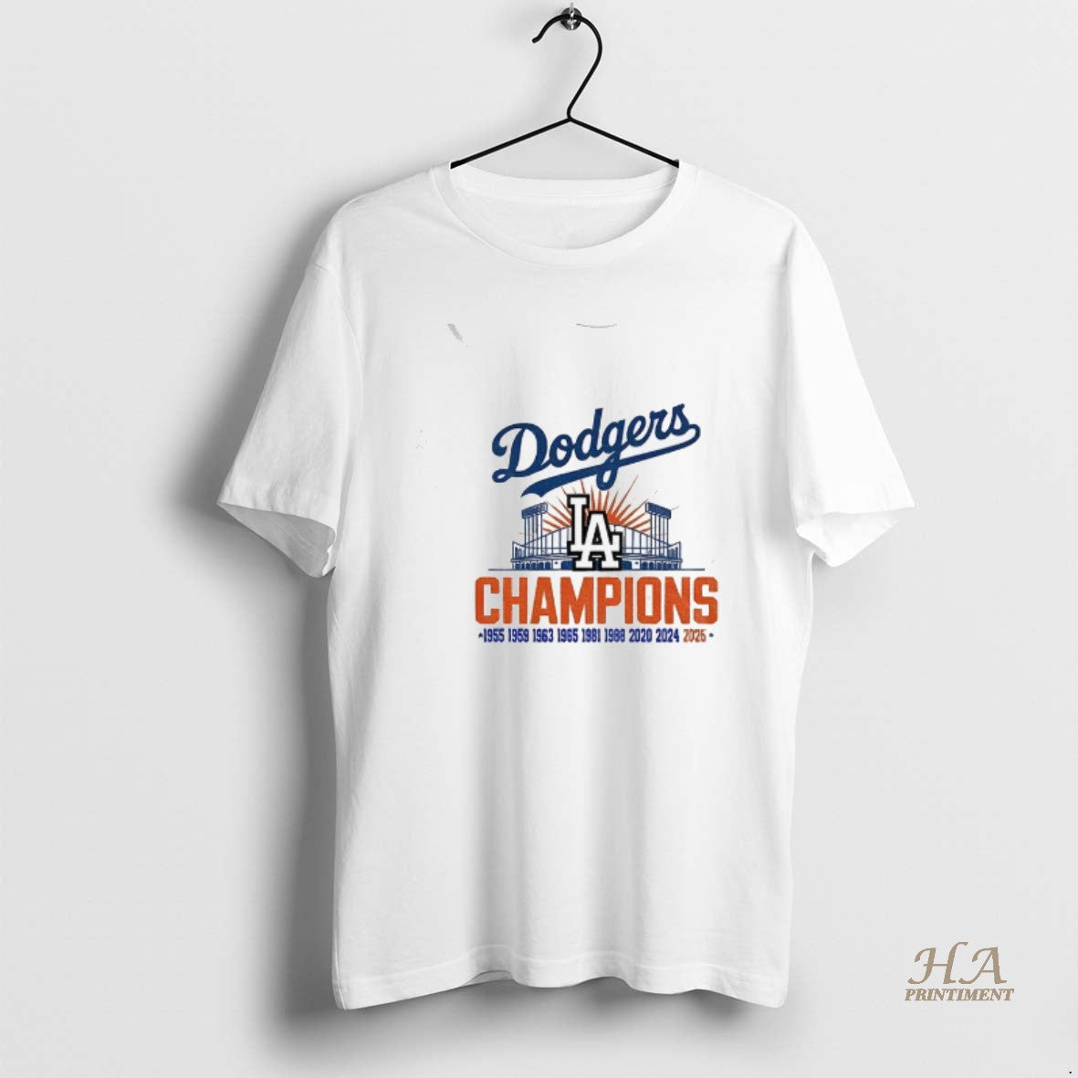Official Los Angeles Dodgers Stadium Baseball Mlb Champions 1955 2025 Vintage Shirt Hoodie Sweatshirt | PurePodTees.com