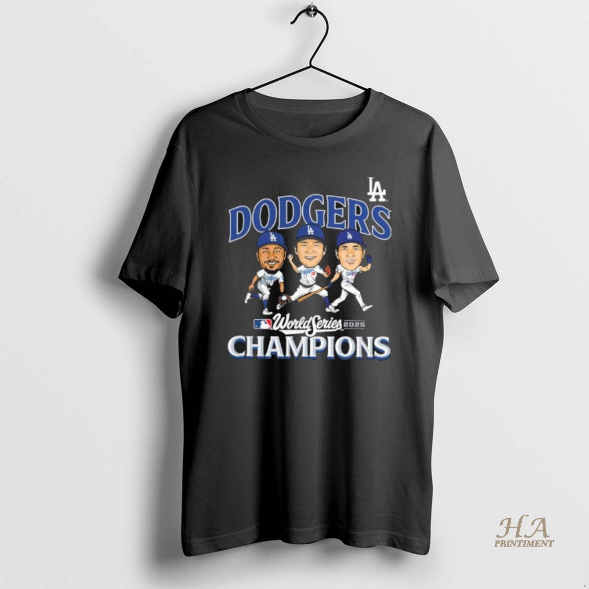 Official Los Angeles Dodgers Team Caricature 2025 World Series Champions Shirt Hoodie Sweatshirt | PurePodTees.com