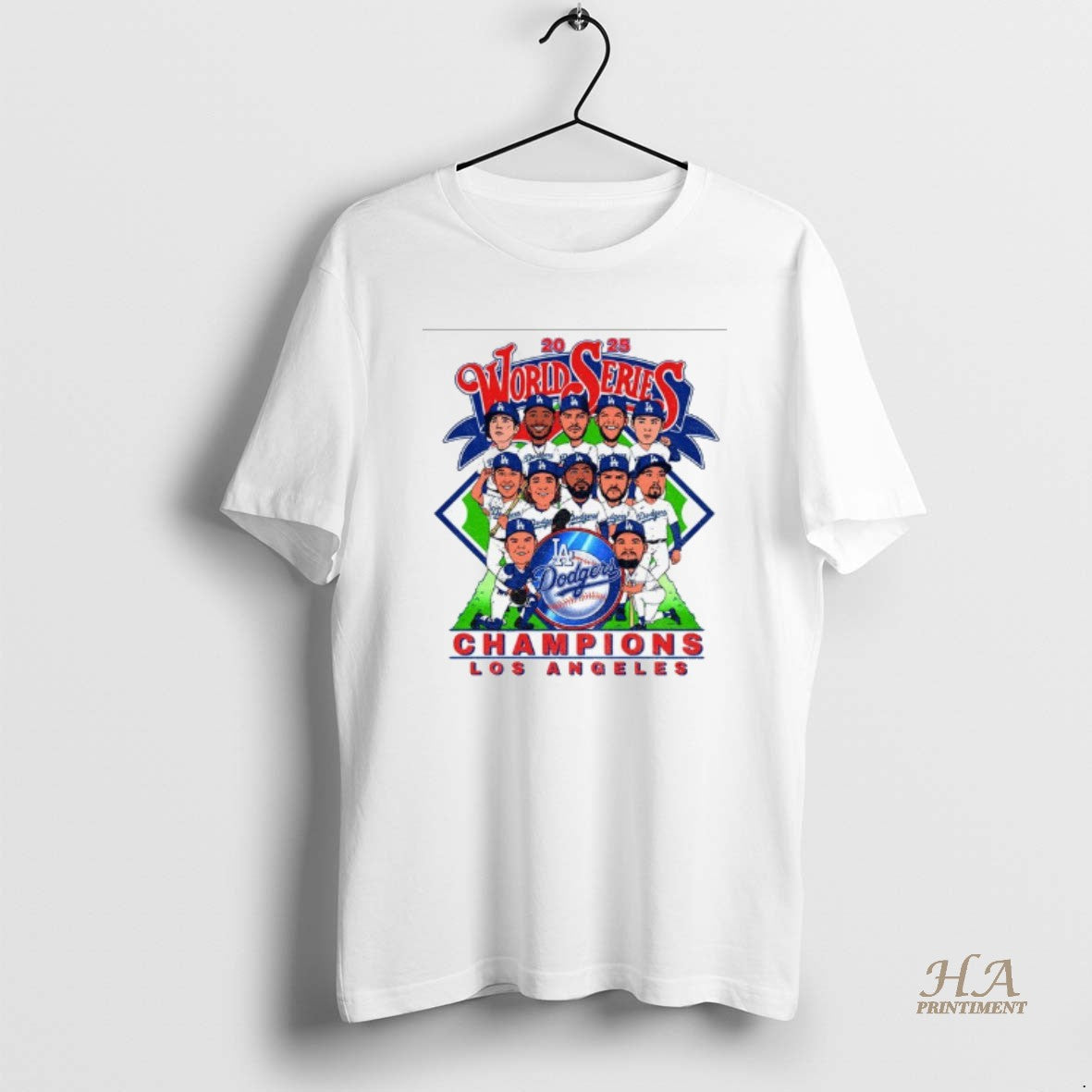 Official Los Angeles Dodgers World Series Champions 2025 Cartoon Art Shirt Hoodie Sweatshirt | PurePodTees.com