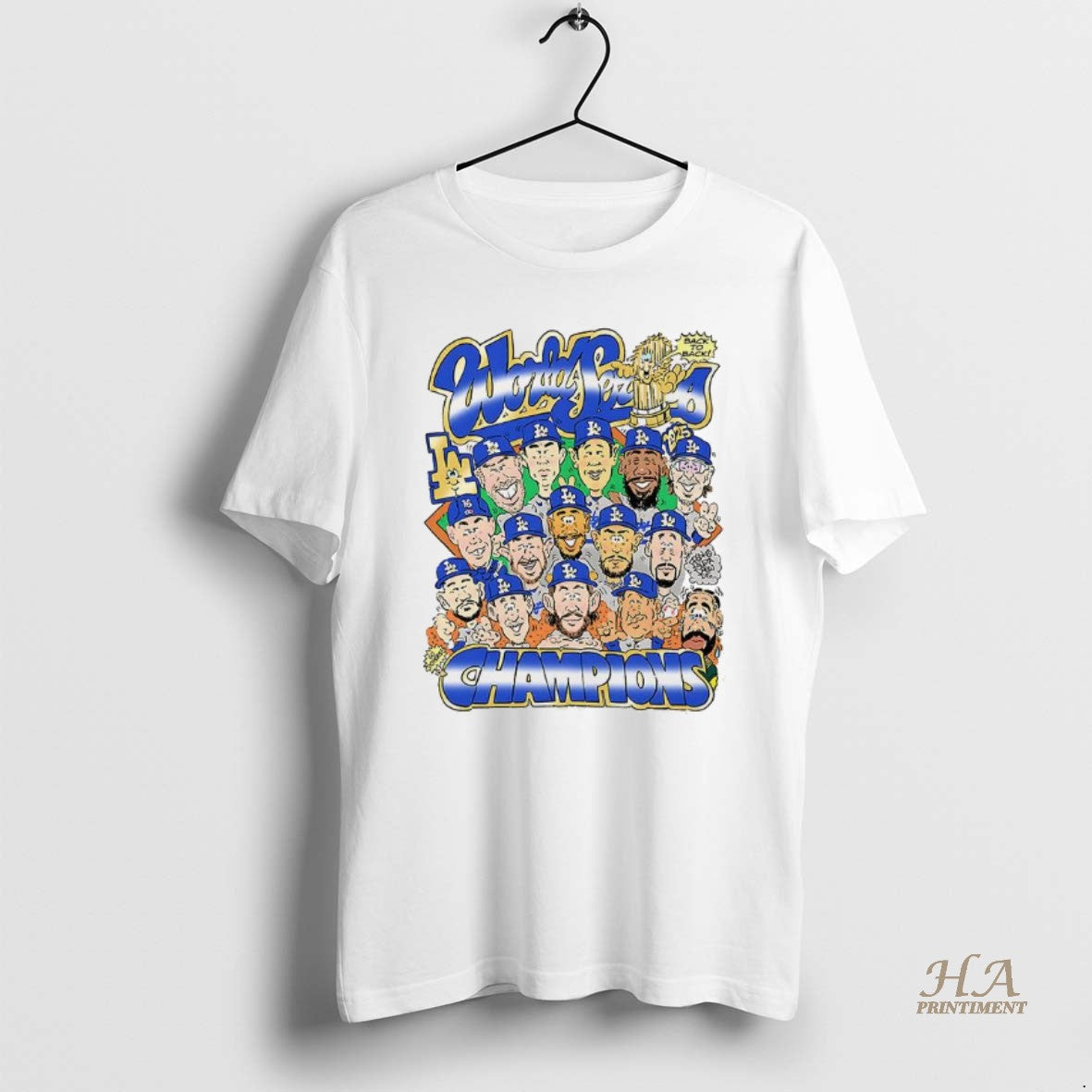 Official Los Angeles Dodgers World Series Back To Back Champions 2025 Player Cartoon Shirt Hoodie Sweatshirt