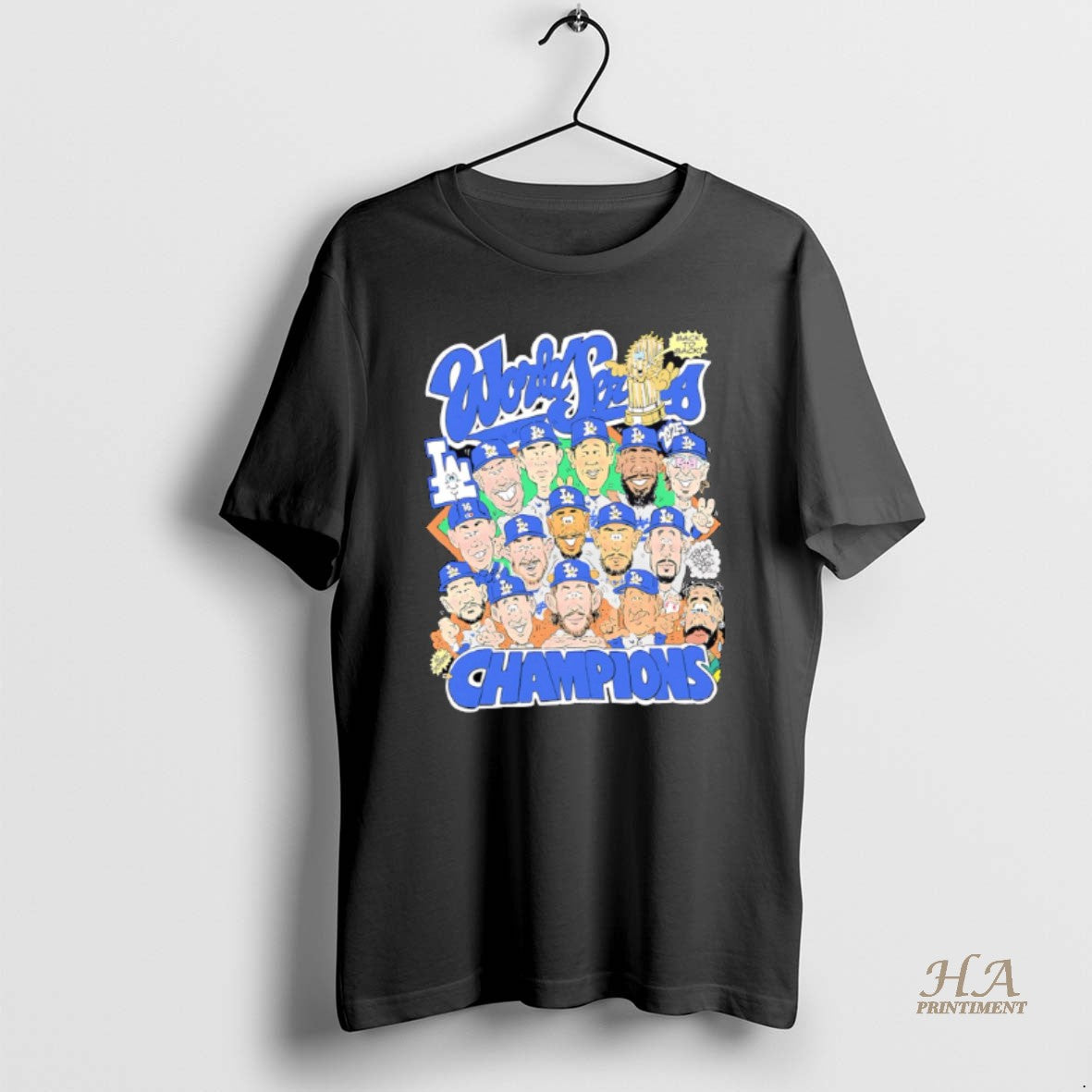 Official Los Angeles Dodgers World Series Championships Caricature Graphic Shirt Hoodie Sweatshirt | PurePodTees.com