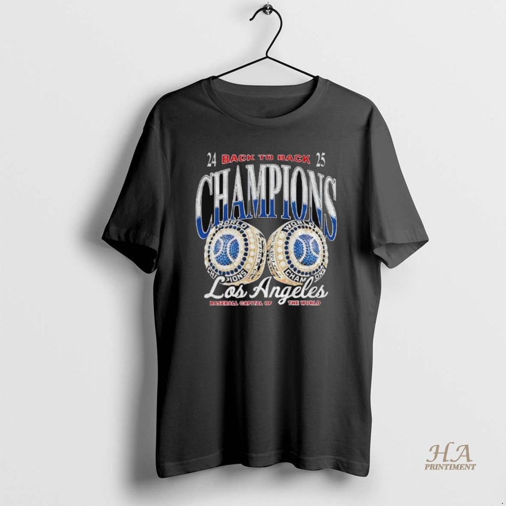 Official Los Angeles Dodgers Back To Back Champions Rings Los Angeles Baseball Capital Of The Shirt Hoodie Sweatshirt
