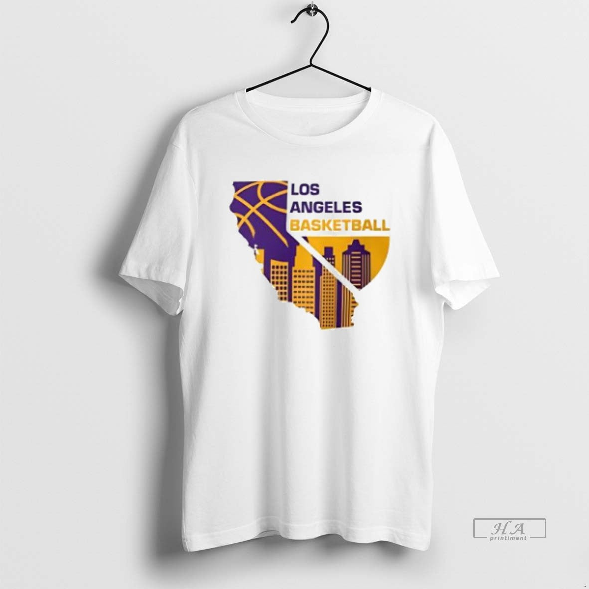 Official Los Angeles Lakers Los Angeles Basketball Skyline Shirt Hoodie Sweatshirt | PurePodTees.com