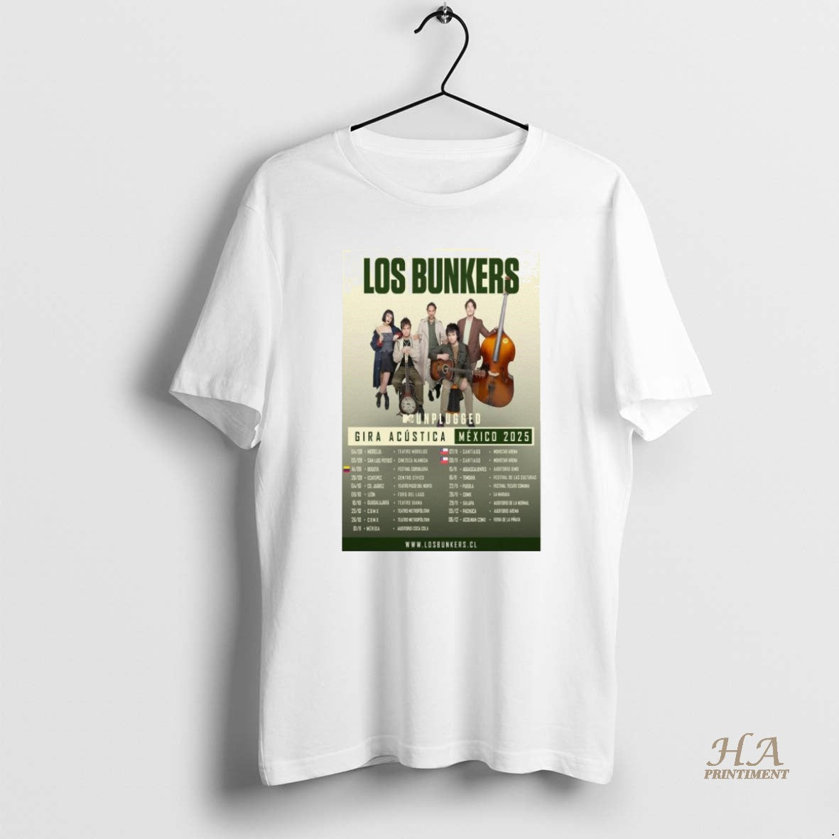 Official Los Bunkers Gira Acustica Mexico 2025 Shirt Hoodie Sweatshirt | PurePodTees.com