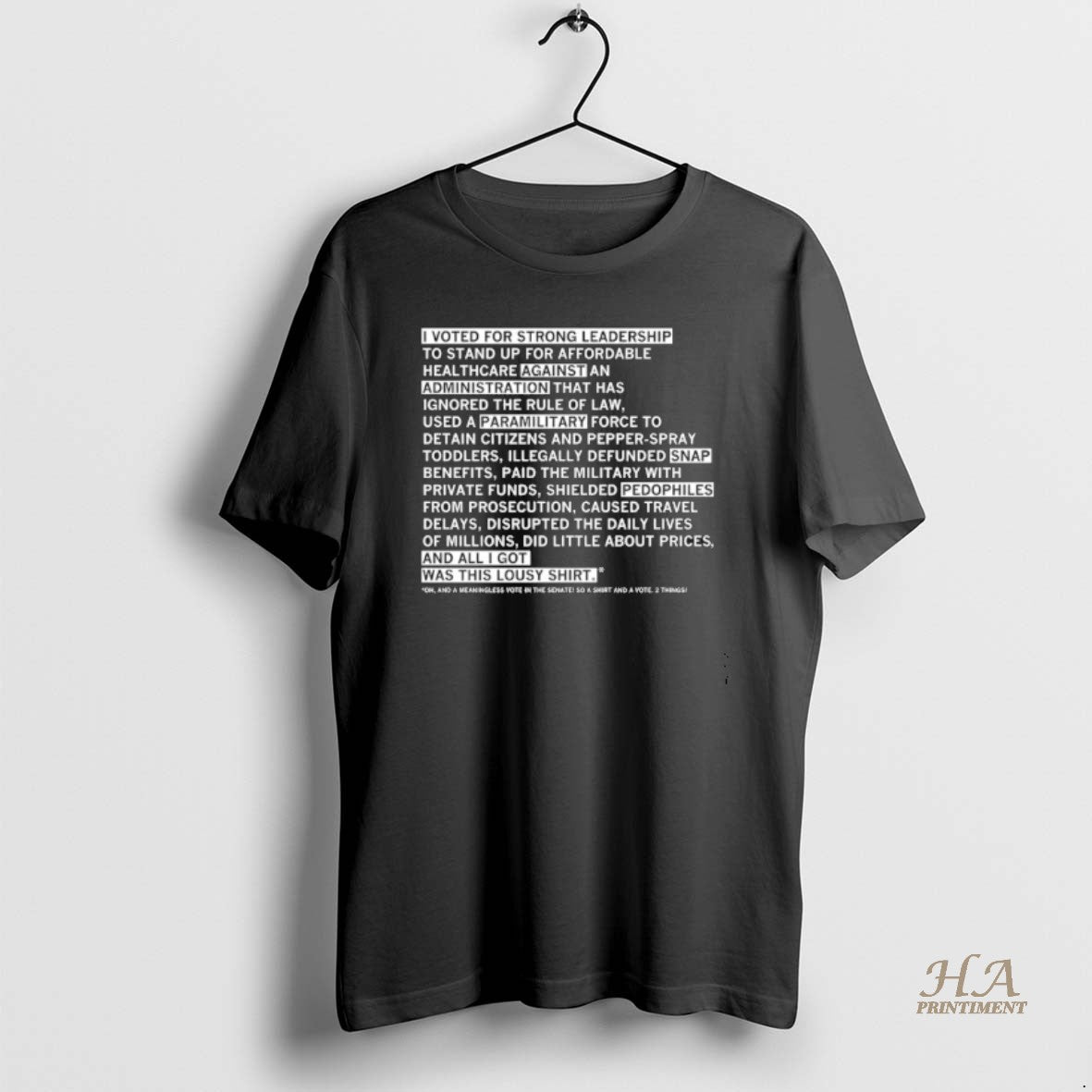 Official Lousy Shutdown I Vote For Strong Leadership Shirt Hoodie Sweatshirt | PurePodTees.com