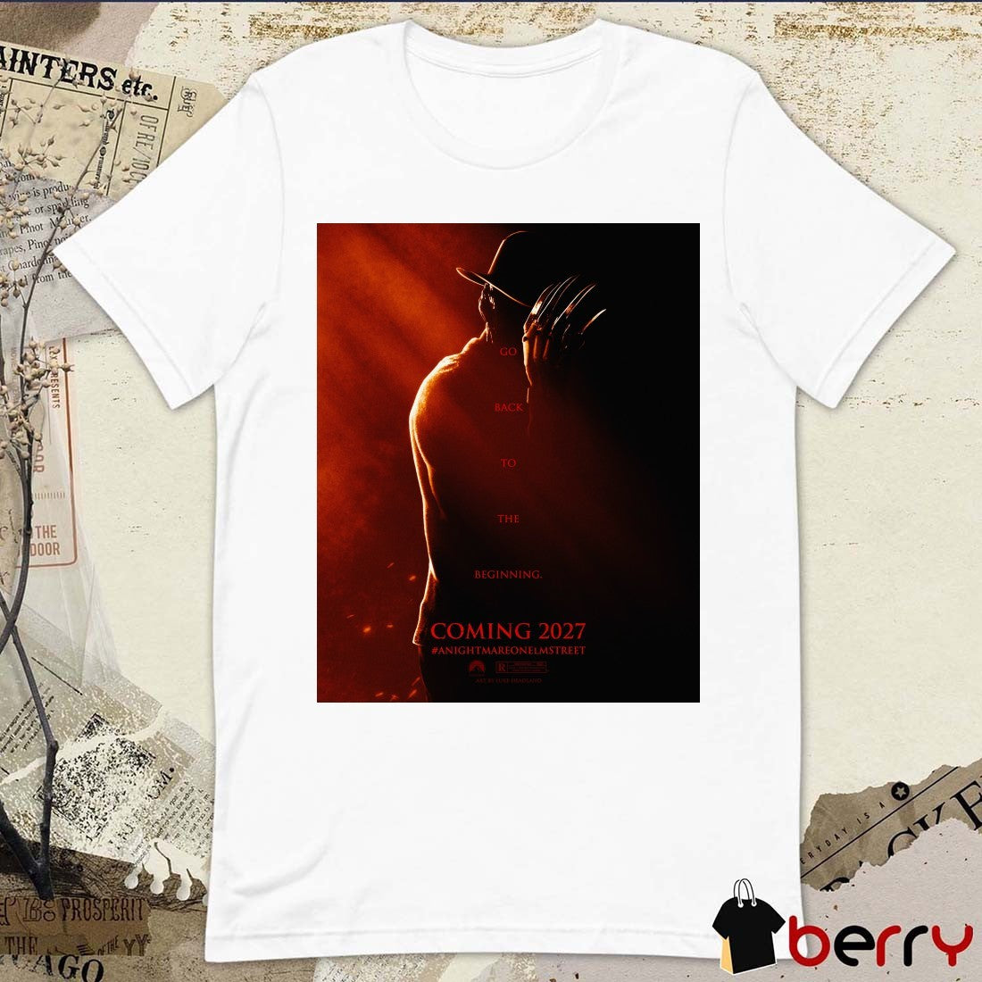 Luke Go Back To The Beginning Coming 2027 A Nightmare On Elm Street Poster t-shirt