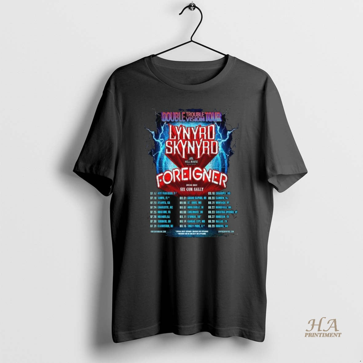 Official Lynyrd Skynyrd Double Trouble Vision Tour 2026 North America Long Sleve Shirt Hoodie Sweatshirt | PurePodTees.com