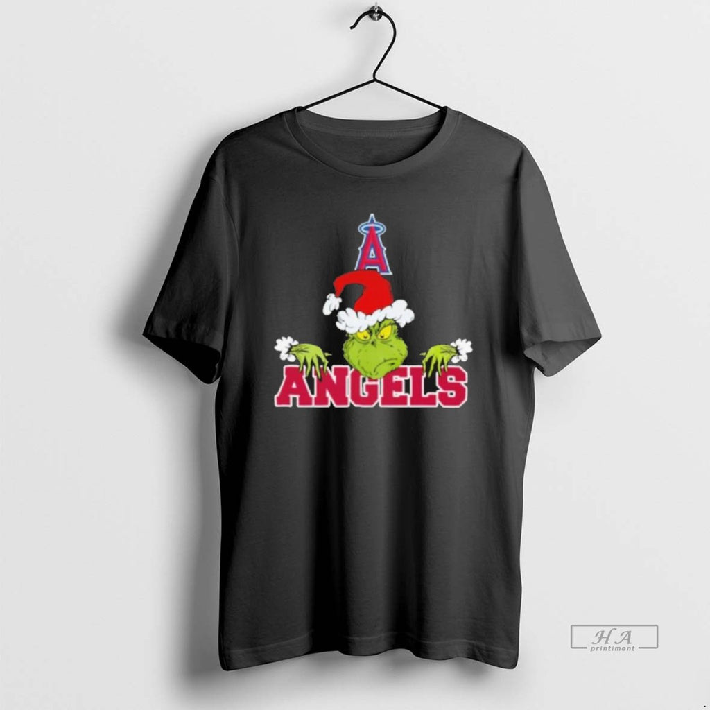 Official Mlb Los Angeles Angels Logo Baseball Grinch Christmas 2025 T Men