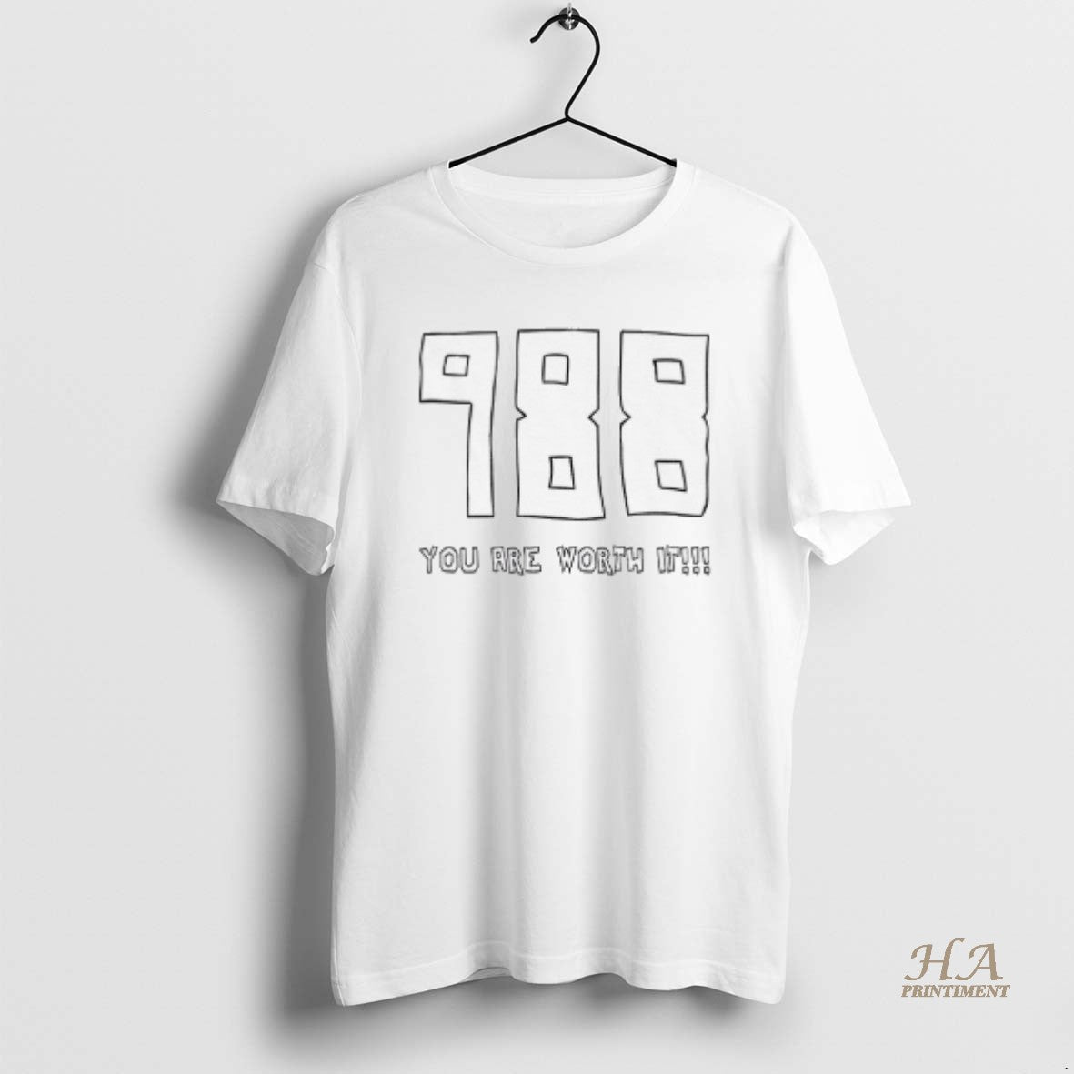 Official Mack Hollins Wearing 988 You Are Worth It Shirt Hoodie Sweatshirt | PurePodTees.com