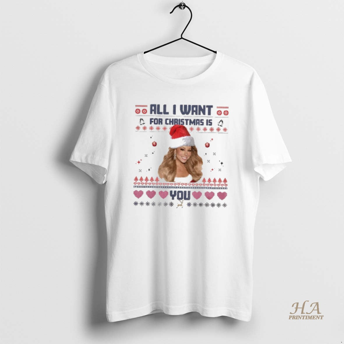 Official Mariah Carey All I Want For Christmas Is You Funny Christmas Ugly Shirt Hoodie Sweatshirt | PurePodTees.com