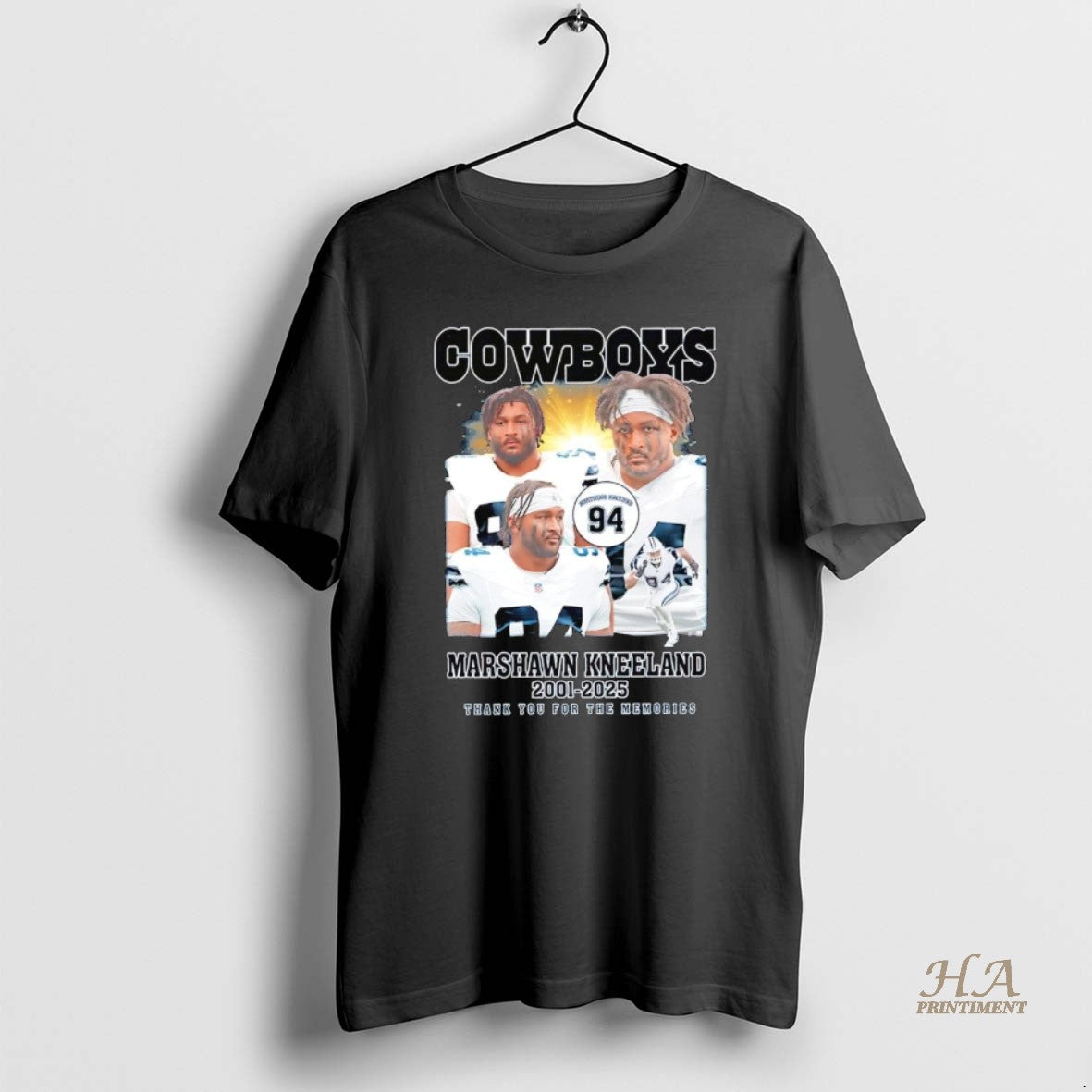 Official Marshawn Kneeland 2001 2025 Dallas Cowboys Thank You For The Memories Shirt Hoodie Sweatshirt | PurePodTees.com