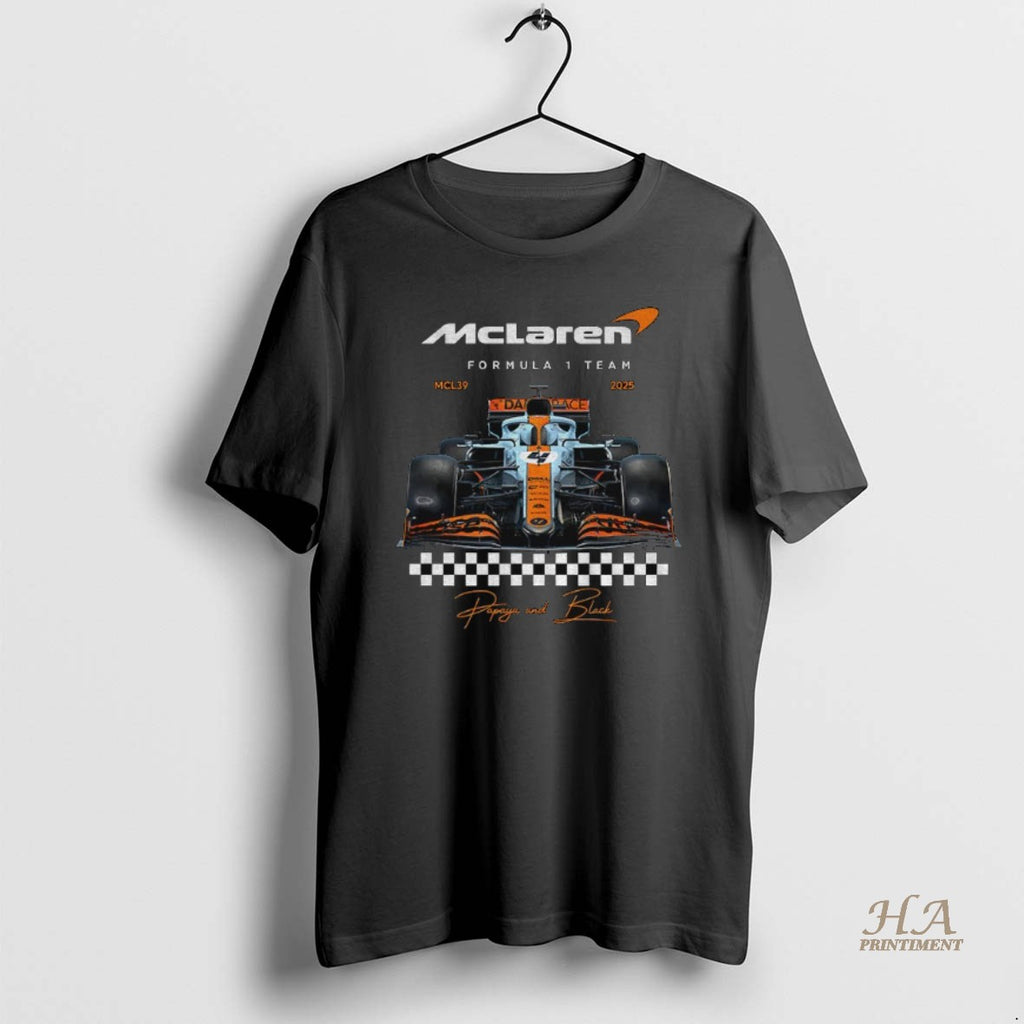 Official Mclaren F1 Racing Lando Norris And Oscar Piastri Mcl39 2025 Papaya And Black Shirt Hoodie Sweatshirt